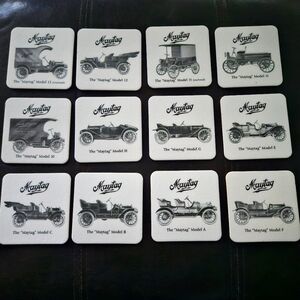 Car Collector Gift MAYTAG COASTERS. Complete Set. Pristine. Bar Drink Ware